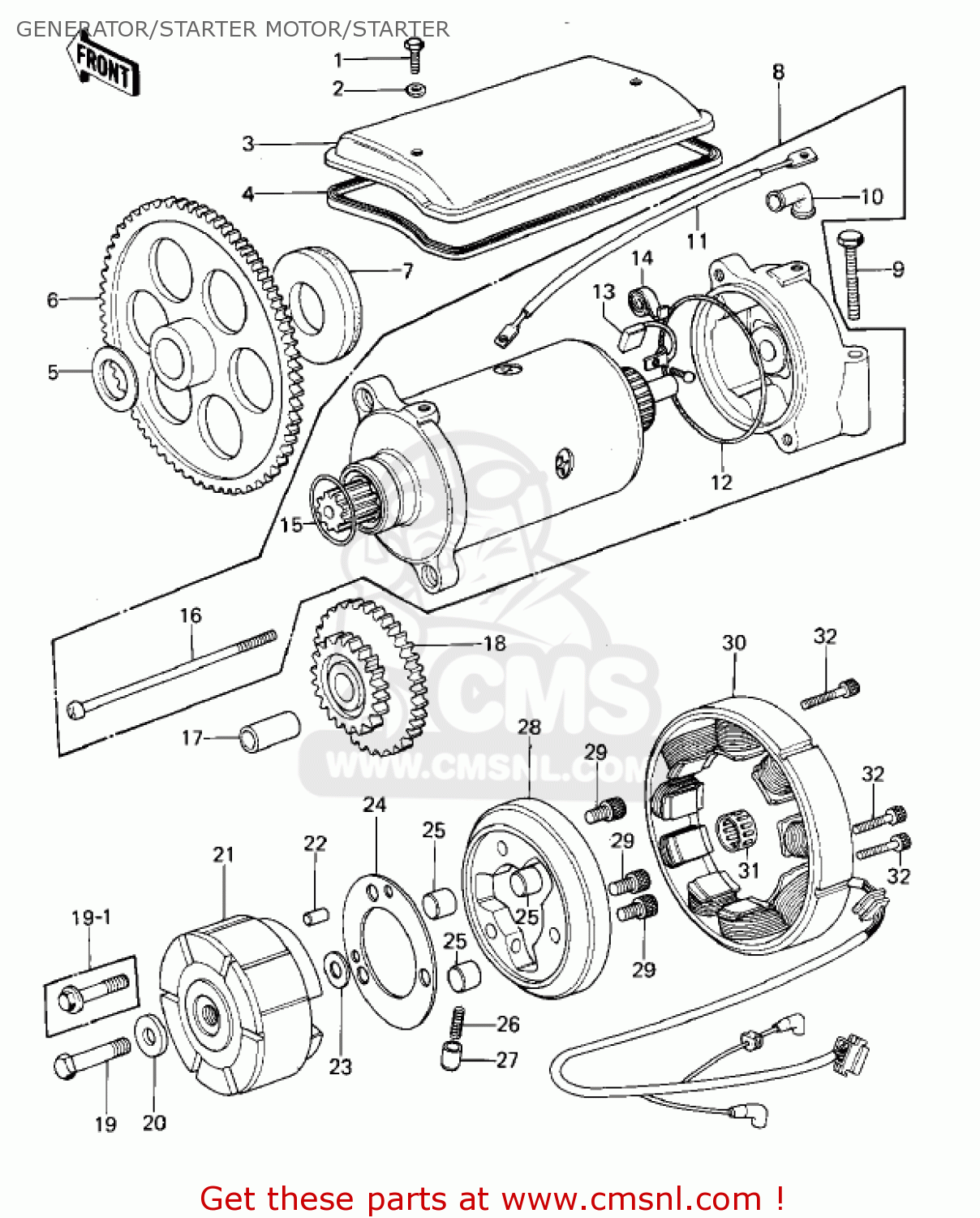 GENERATOR/STARTER MOTOR/STARTER KZ1000A3A KZ1000 1979 CANADA