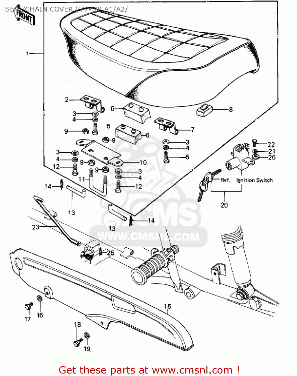 SEAT/CHAIN COVER ('77-'78 A1/A2/ KZ1000A3A KZ1000 1979 CANADA