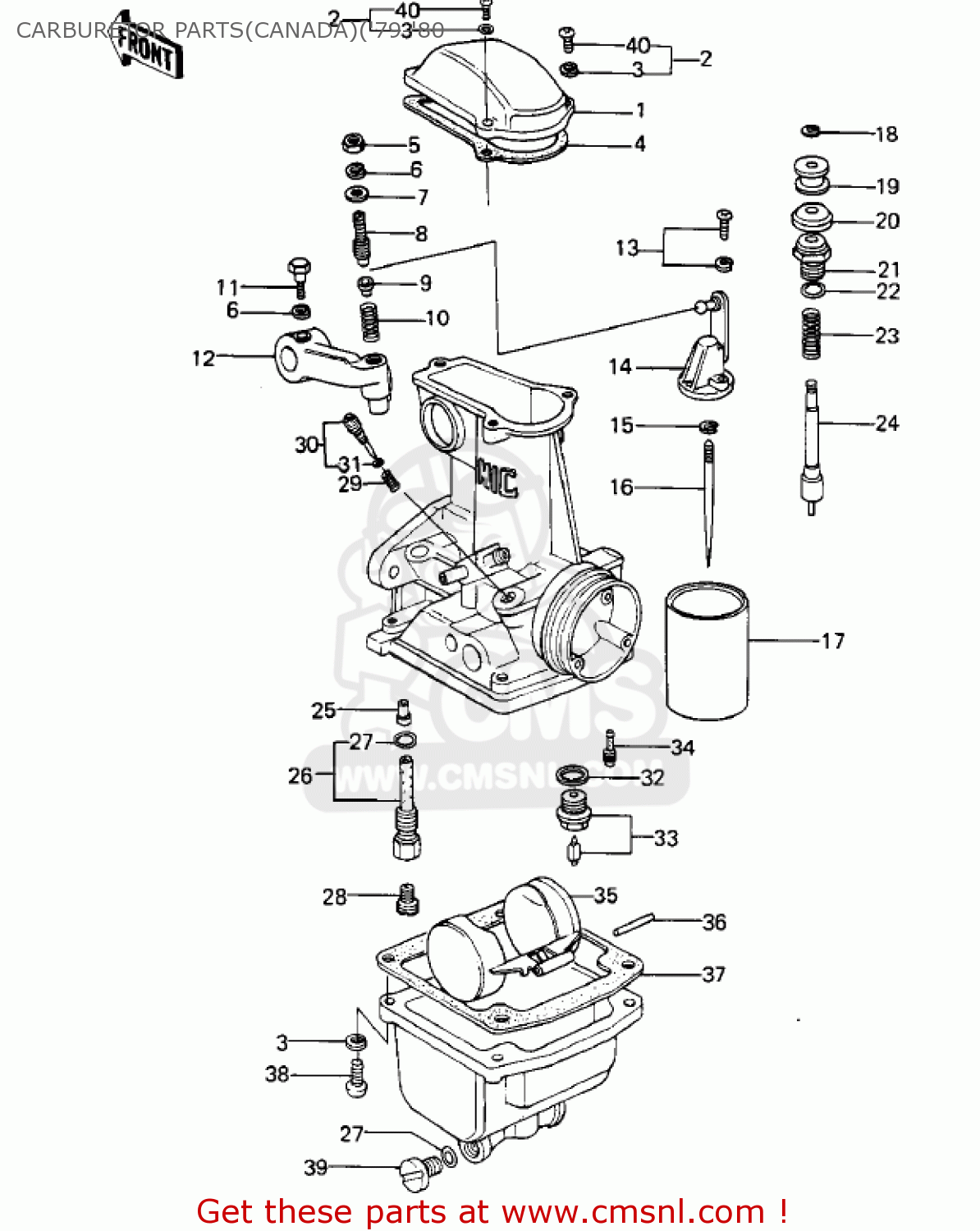 CARBURETOR PARTS(CANADA)('79-'80 KZ1000A3A KZ1000 1979 CANADA