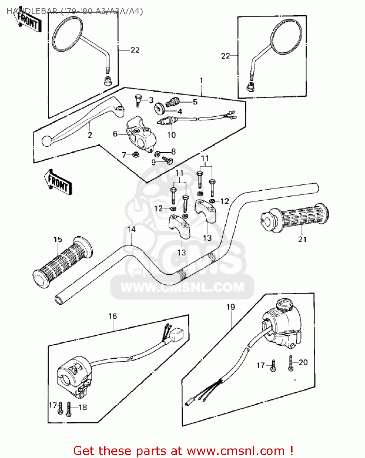HANDLEBAR ('79-'80 A3/A3A/A4) KZ1000A3A KZ1000 1979 CANADA