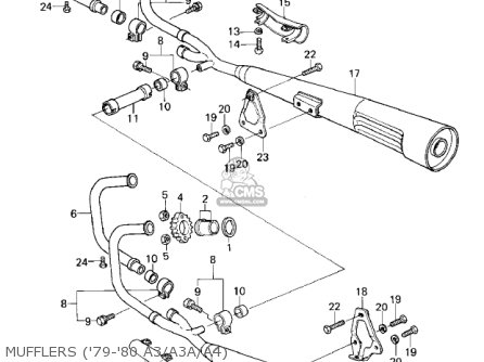 MUFFLERS ('79-'80 A3/A3A/A4) - KZ1000A3A KZ1000 1979 CANADA