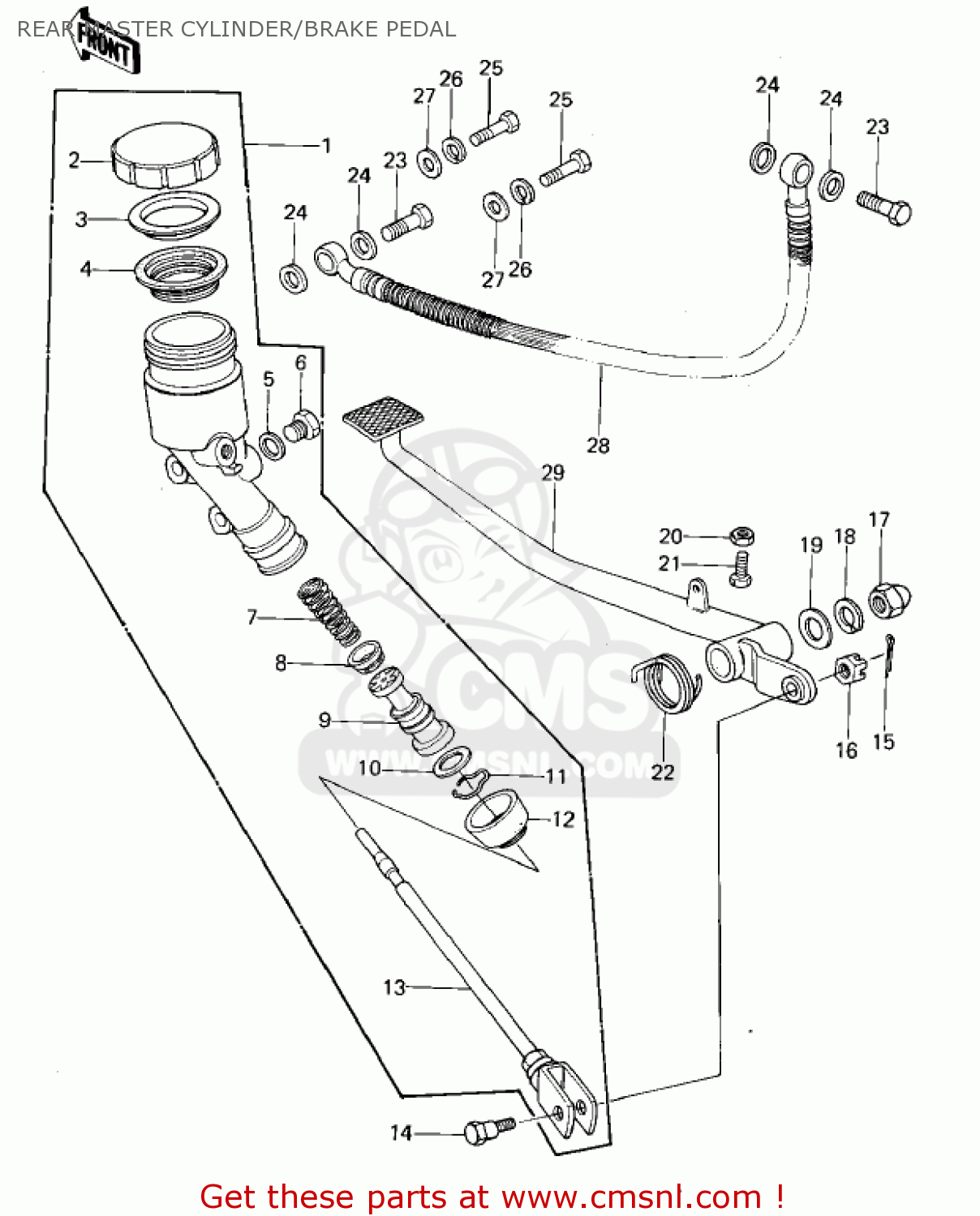 REAR MASTER CYLINDER/BRAKE PEDAL KZ1000A4 KZ1000 1980 CANADA