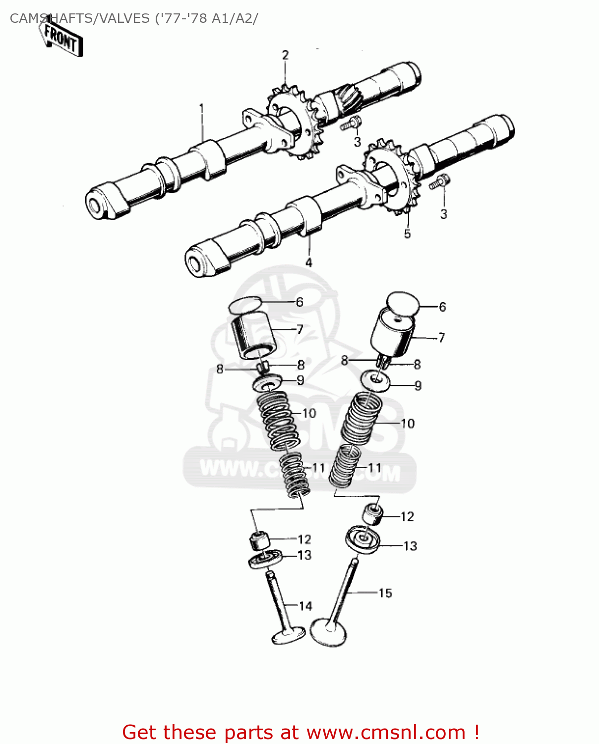 CAMSHAFTS/VALVES ('77-'78 A1/A2/ KZ1000A4 KZ1000 1980 CANADA