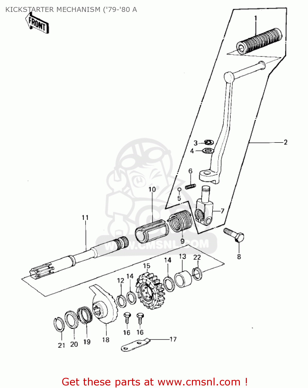 KICKSTARTER MECHANISM ('79-'80 A KZ1000A4 KZ1000 1980 CANADA