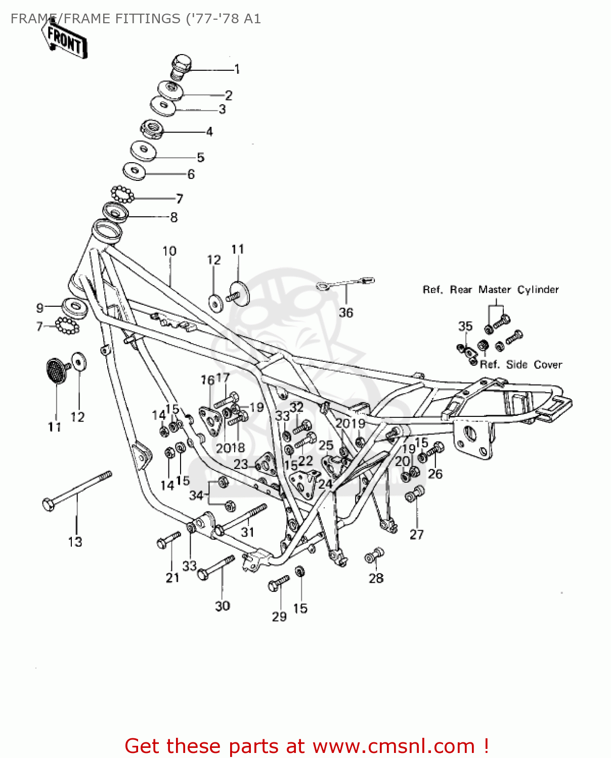 FRAME/FRAME FITTINGS ('77-'78 A1 KZ1000A4 KZ1000 1980 CANADA
