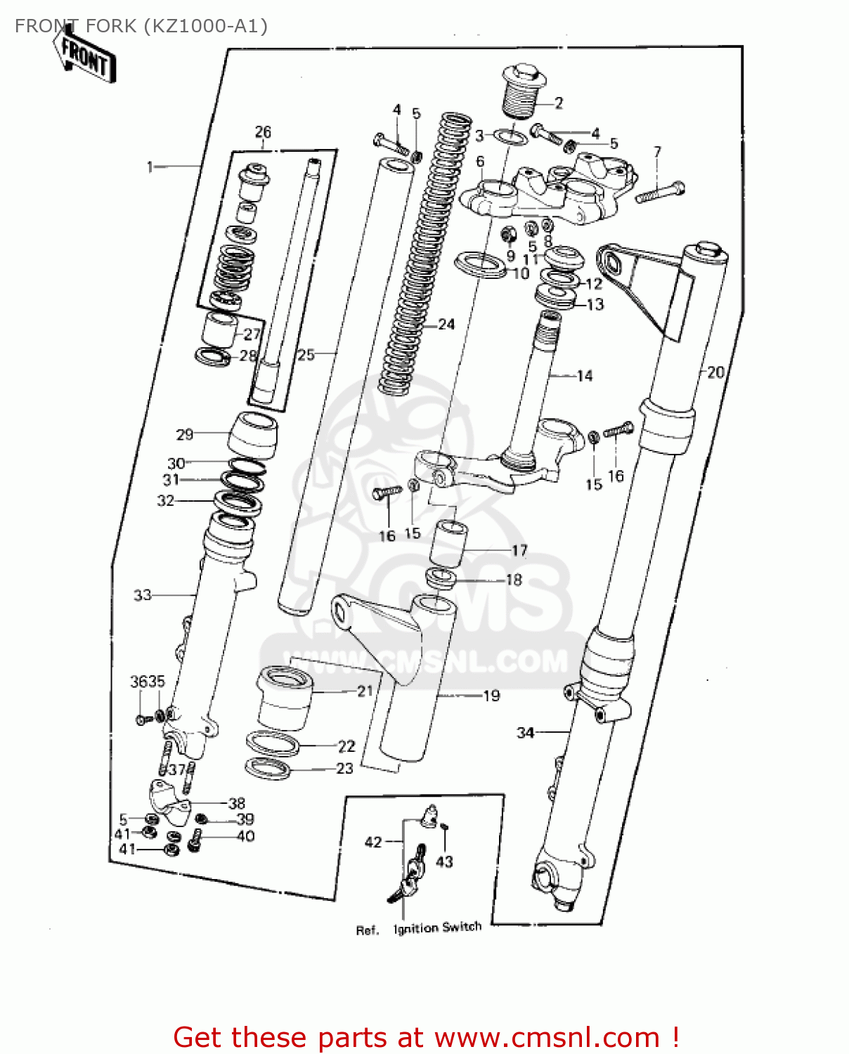 FRONT FORK (KZ1000-A1) KZ1000A4 KZ1000 1980 CANADA