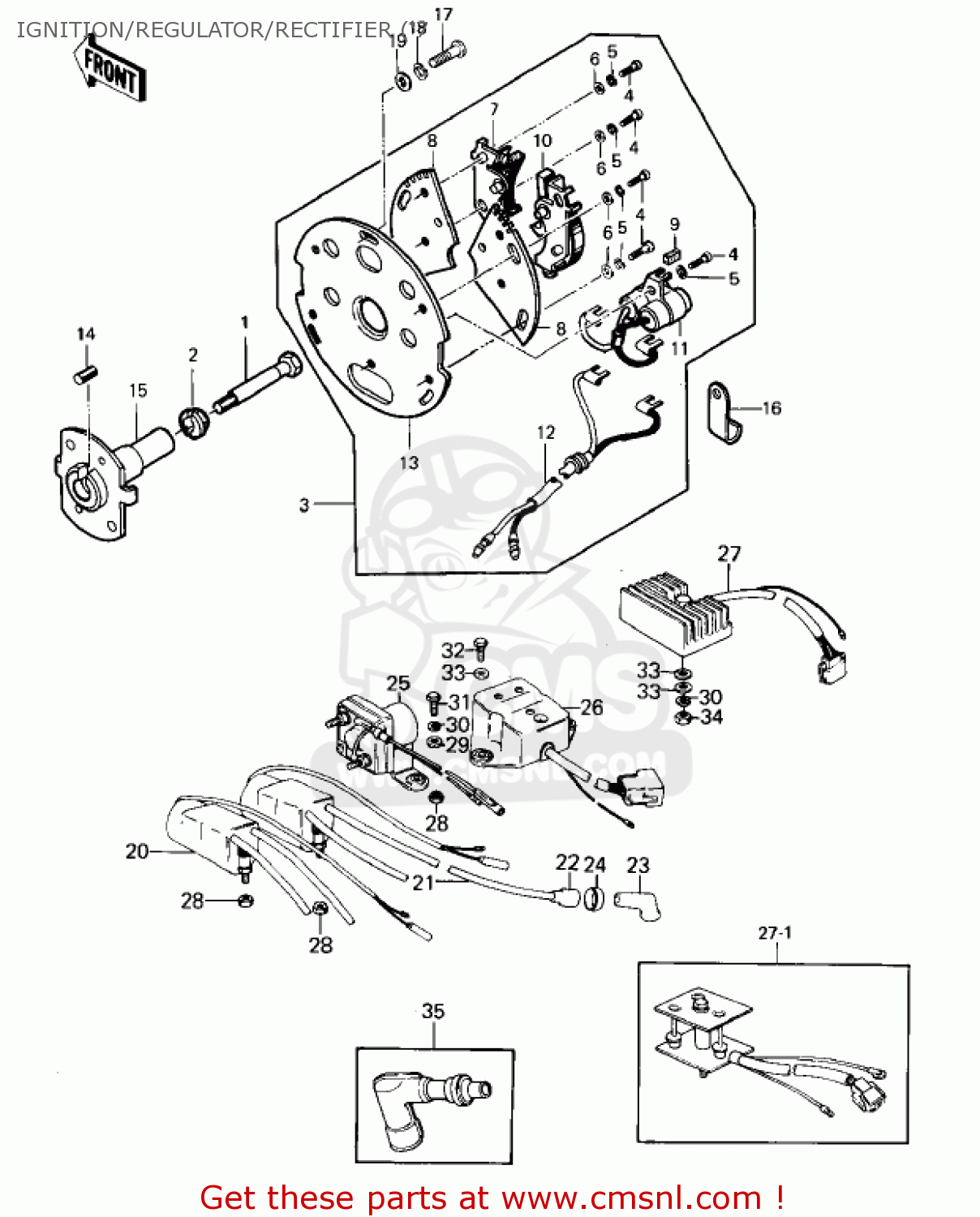 IGNITION/REGULATOR/RECTIFIER ('7 KZ1000A4 KZ1000 1980 CANADA