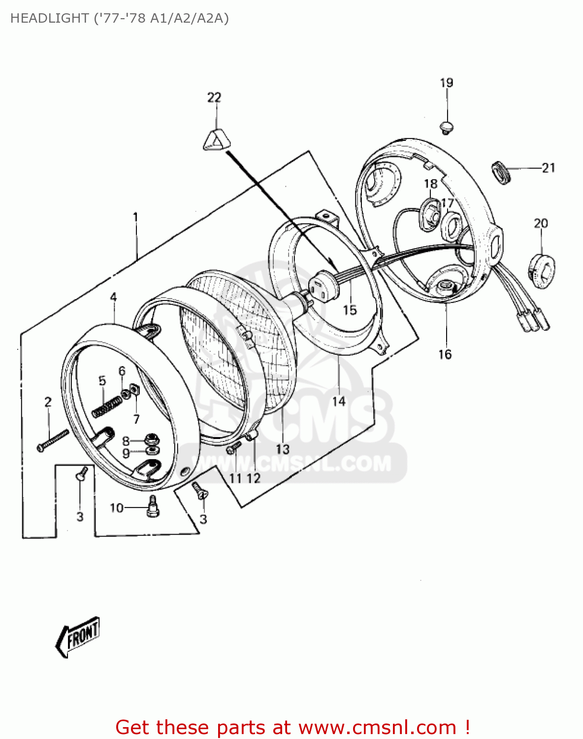 HEADLIGHT ('77-'78 A1/A2/A2A) KZ1000A4 KZ1000 1980 CANADA