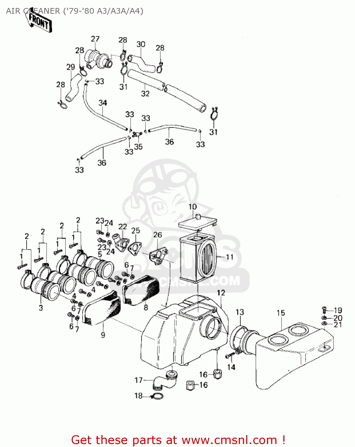 AIR CLEANER ('79-'80 A3/A3A/A4) KZ1000A4 KZ1000 1980 CANADA
