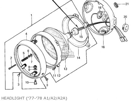 HEADLIGHT ('77-'78 A1/A2/A2A) - KZ1000A4 KZ1000 1980 CANADA
