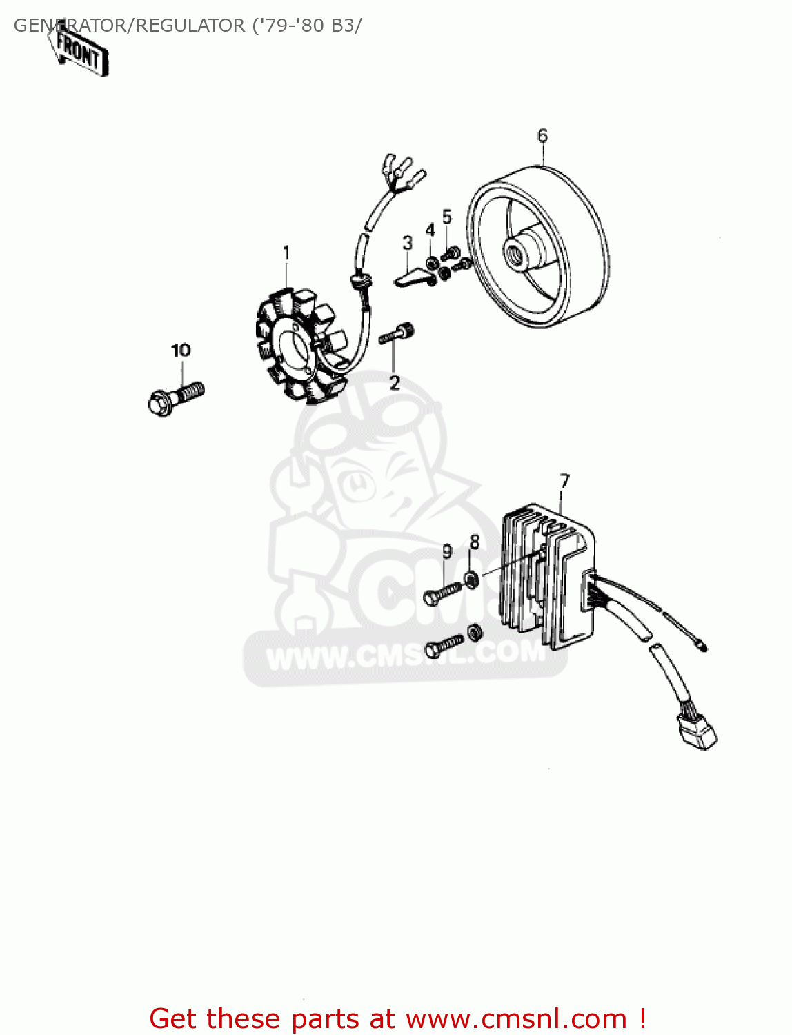 GENERATOR/REGULATOR ('79-'80 B3/ KZ1000B1 KZ1000 LTD 1977 USA CANADA