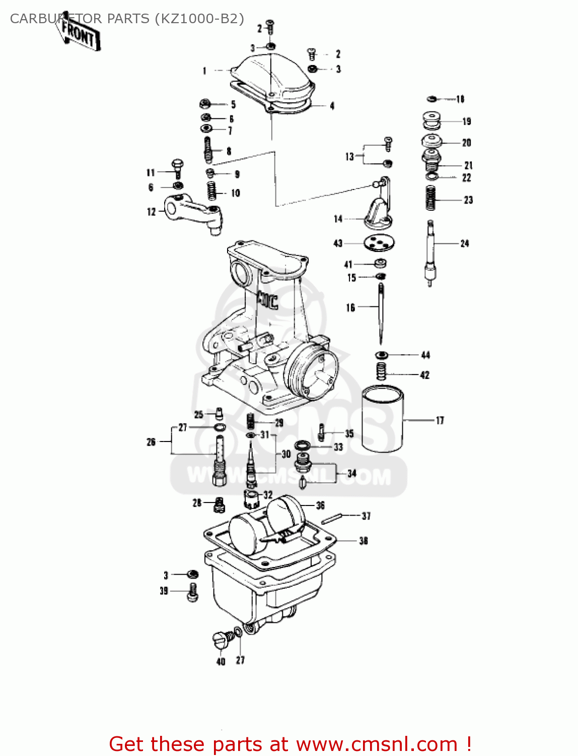 CARBURETOR PARTS (KZ1000-B2) KZ1000B1 KZ1000 LTD 1977 USA CANADA