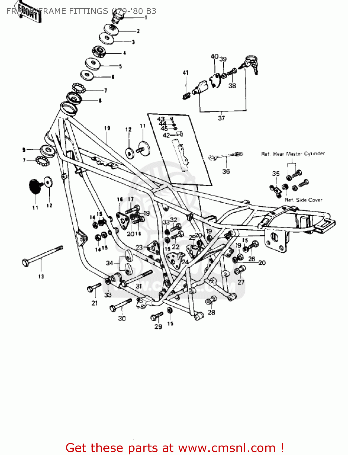 FRAME/FRAME FITTINGS ('79-'80 B3 KZ1000B1 KZ1000 LTD 1977 USA CANADA
