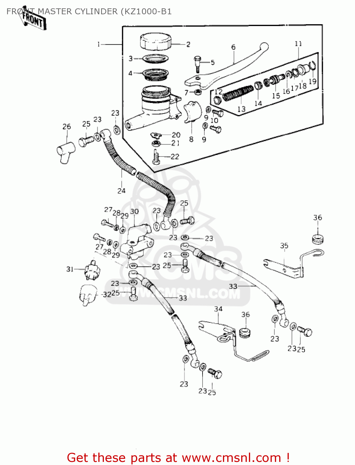 FRONT MASTER CYLINDER (KZ1000-B1 KZ1000B1 KZ1000 LTD 1977 USA CANADA