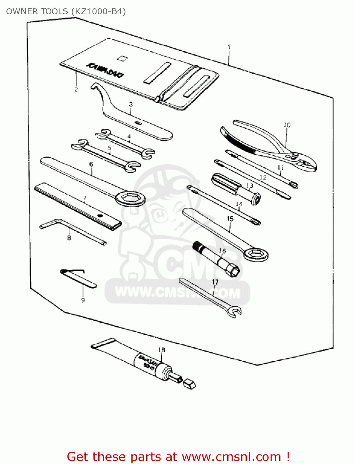 OWNER TOOLS (KZ1000-B4) KZ1000B1 KZ1000 LTD 1977 USA CANADA