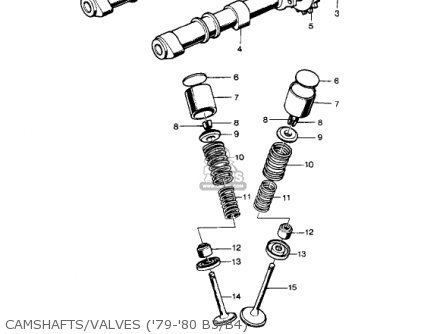 CAMSHAFTS/VALVES ('79-'80 B3/B4) - KZ1000B1 KZ1000 LTD 1977 USA CANADA