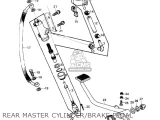 REAR MASTER CYLINDER/BRAKE PEDAL - KZ1000B1 KZ1000 LTD 1977 USA CANADA