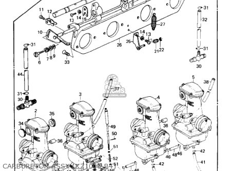 CARBURETOR ASSY (KZ1000-B4) - KZ1000B1 KZ1000 LTD 1977 USA CANADA