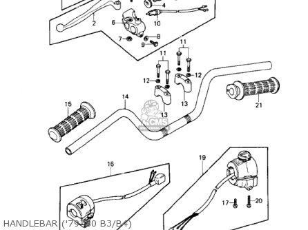 HANDLEBAR ('79-'80 B3/B4) - KZ1000B1 KZ1000 LTD 1977 USA CANADA