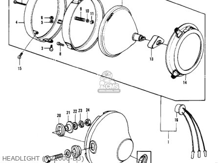 HEADLIGHT (KZ1000-B3) - KZ1000B1 KZ1000 LTD 1977 USA CANADA