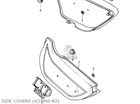 SIDE COVERS (KZ1000-B2) - KZ1000B1 KZ1000 LTD 1977 USA CANADA