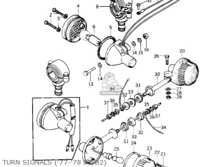 TURN SIGNALS ('77-'78 B1/B2) - KZ1000B1 KZ1000 LTD 1977 USA CANADA