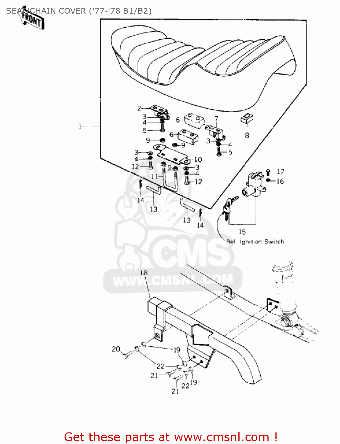 Kawasaki KZ1000B2 KZ1000 LTD 1978 USA CANADA SEAT/CHAIN COVER ('77-'78 ...