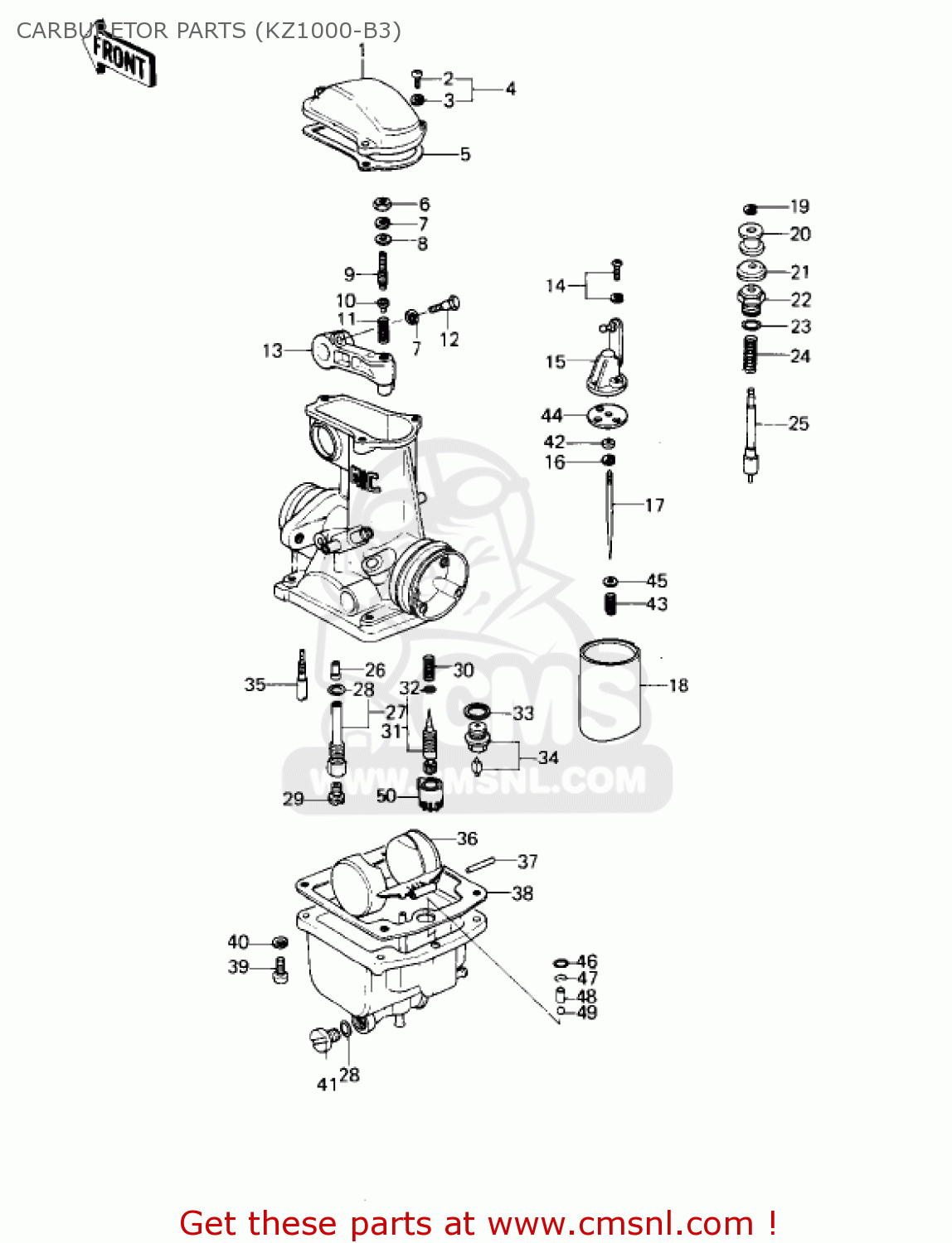 CARBURETOR PARTS (KZ1000-B3) KZ1000B2 KZ1000 LTD 1978 USA CANADA