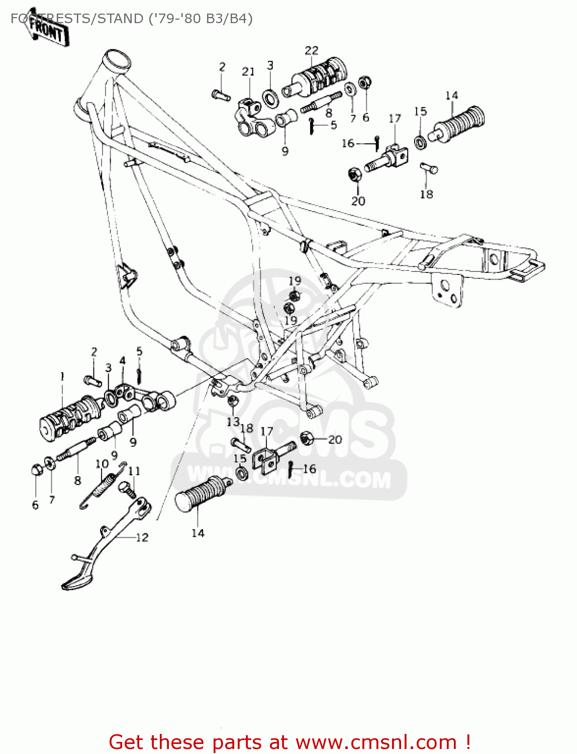 FOOTRESTS/STAND ('79-'80 B3/B4) KZ1000B2 KZ1000 LTD 1978 USA CANADA