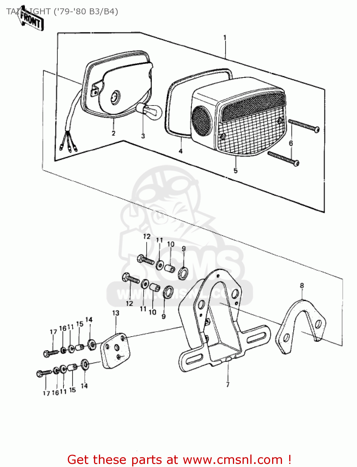 TAILLIGHT ('79-'80 B3/B4) KZ1000B2 KZ1000 LTD 1978 USA CANADA