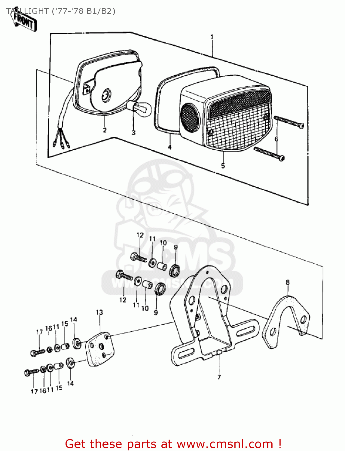 TAILLIGHT ('77-'78 B1/B2) KZ1000B2 KZ1000 LTD 1978 USA CANADA