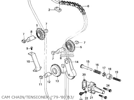 CAM CHAIN/TENSIONER ('79-'80 B3/ - KZ1000B2 KZ1000 LTD 1978 USA CANADA