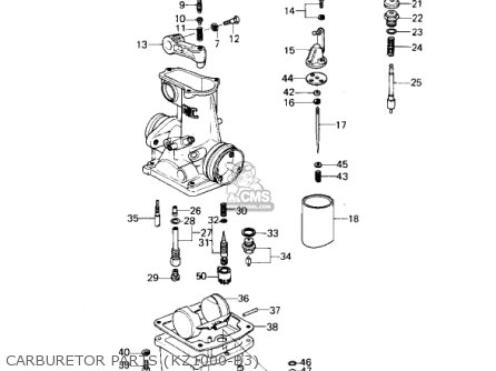 CARBURETOR PARTS (KZ1000-B3) - KZ1000B2 KZ1000 LTD 1978 USA CANADA