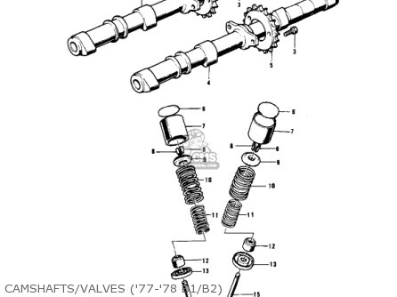 CAMSHAFTS/VALVES ('77-'78 B1/B2) - KZ1000B2 KZ1000 LTD 1978 USA CANADA