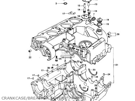 CRANKCASE/BREATHER COVER ('77-'7 - KZ1000B2 KZ1000 LTD 1978 USA CANADA