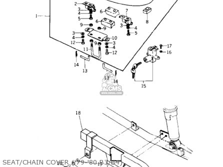 SEAT/CHAIN COVER ('79-'80 B3/B4) - KZ1000B2 KZ1000 LTD 1978 USA CANADA