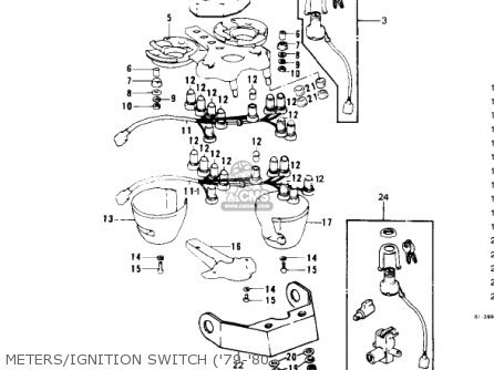 METERS/IGNITION SWITCH ('79-'80 - KZ1000B2 KZ1000 LTD 1978 USA CANADA