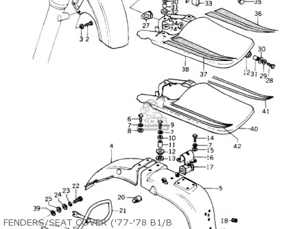 FENDERS/SEAT COVER ('77-'78 B1/B - KZ1000B2 KZ1000 LTD 1978 USA CANADA