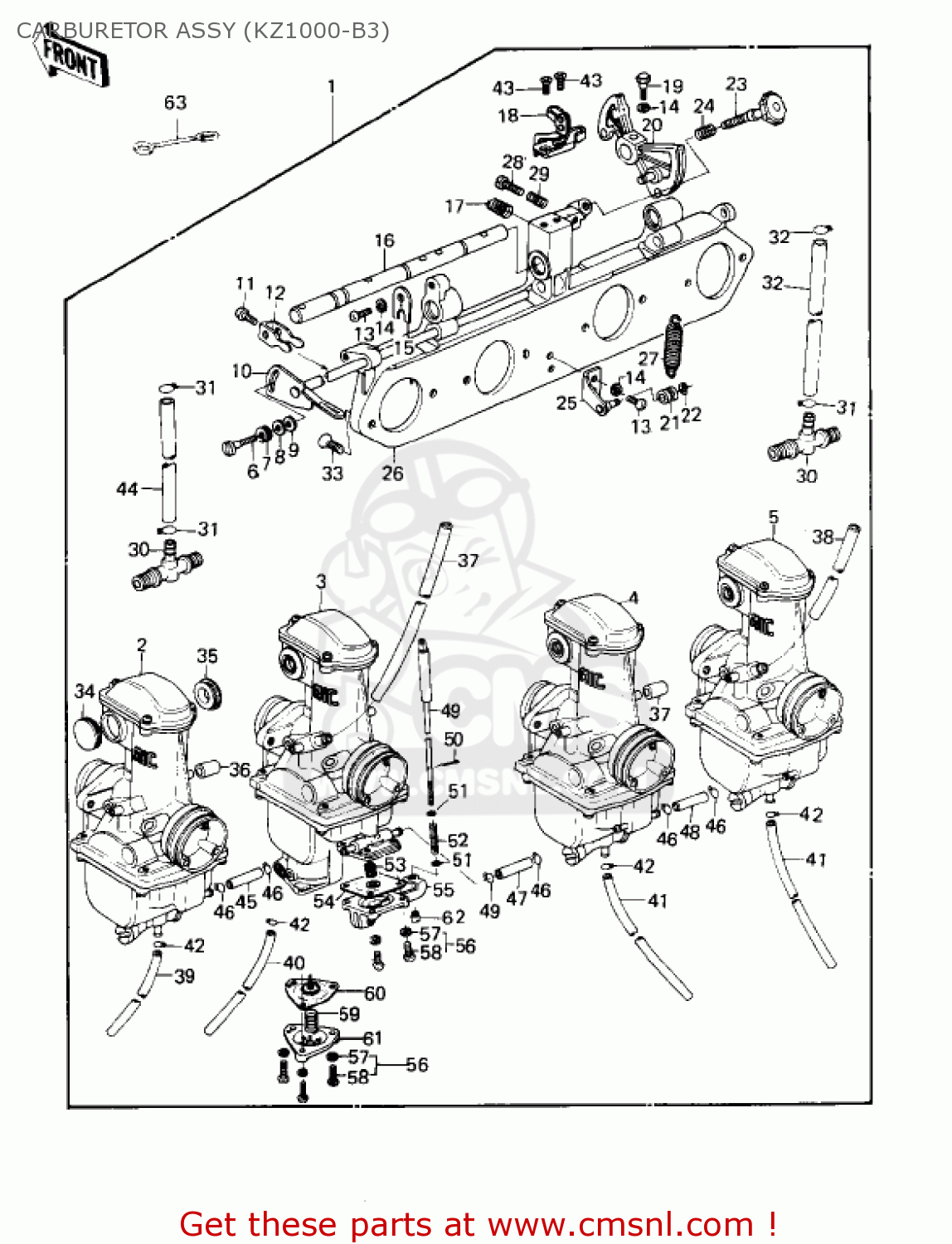 Kawasaki KZ1000B3 KZ1000 LTD 1979 USA CANADA CARBURETOR ASSY (KZ1000-B3 ...