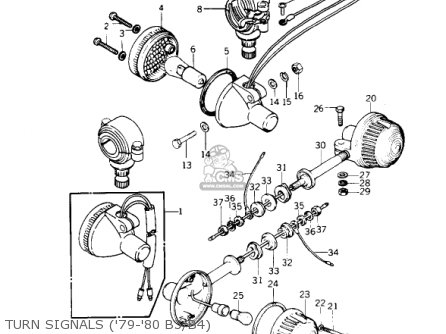 Kawasaki KZ1000B3 KZ1000 LTD 1979 USA CANADA parts lists and schematics