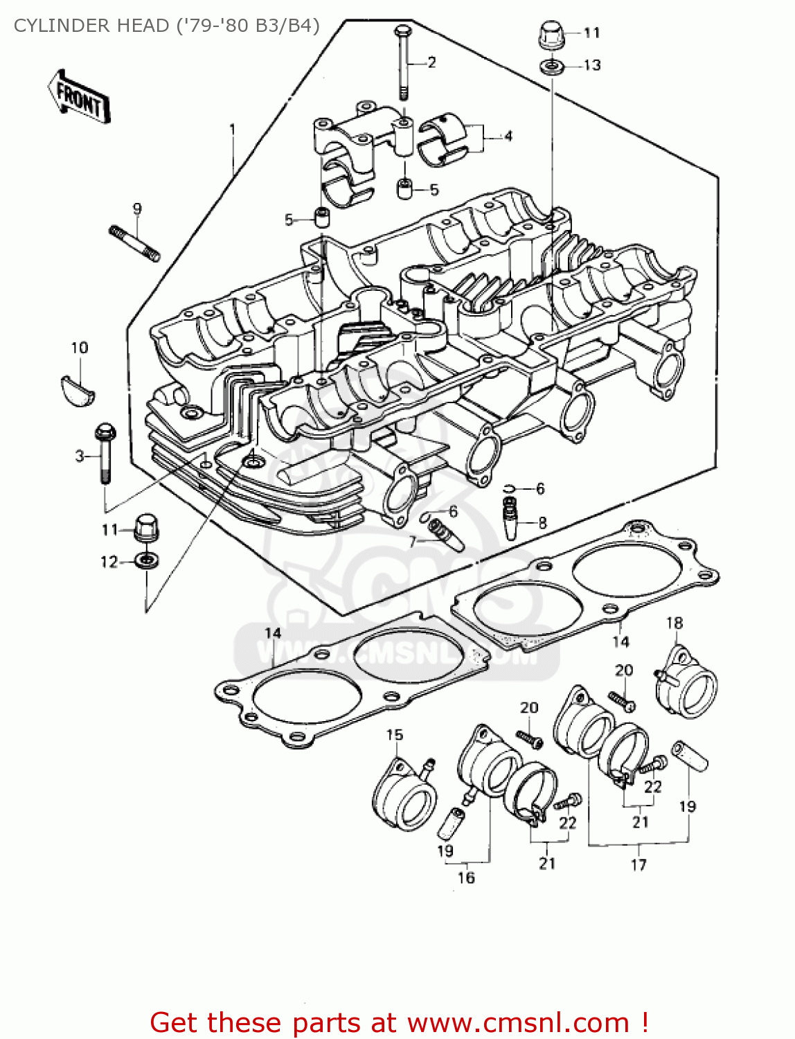 CYLINDER HEAD ('79-'80 B3/B4) KZ1000B3 KZ1000 LTD 1979 USA CANADA