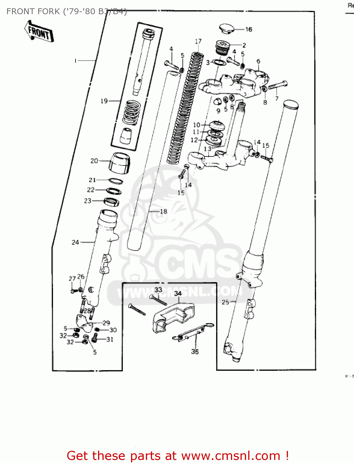 FRONT FORK ('79-'80 B3/B4) KZ1000B3 KZ1000 LTD 1979 USA CANADA