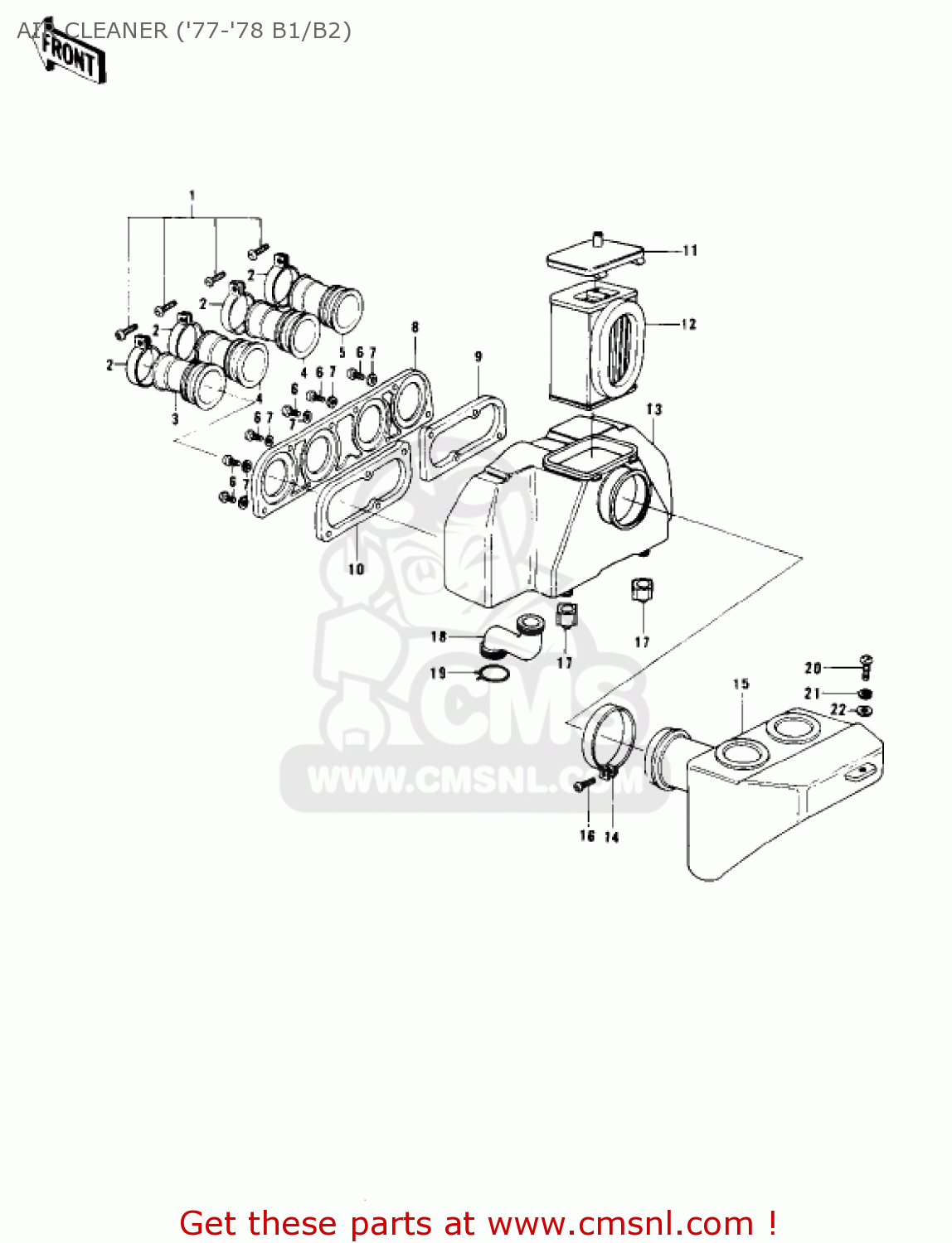AIR CLEANER ('77-'78 B1/B2) KZ1000B3 KZ1000 LTD 1979 USA CANADA