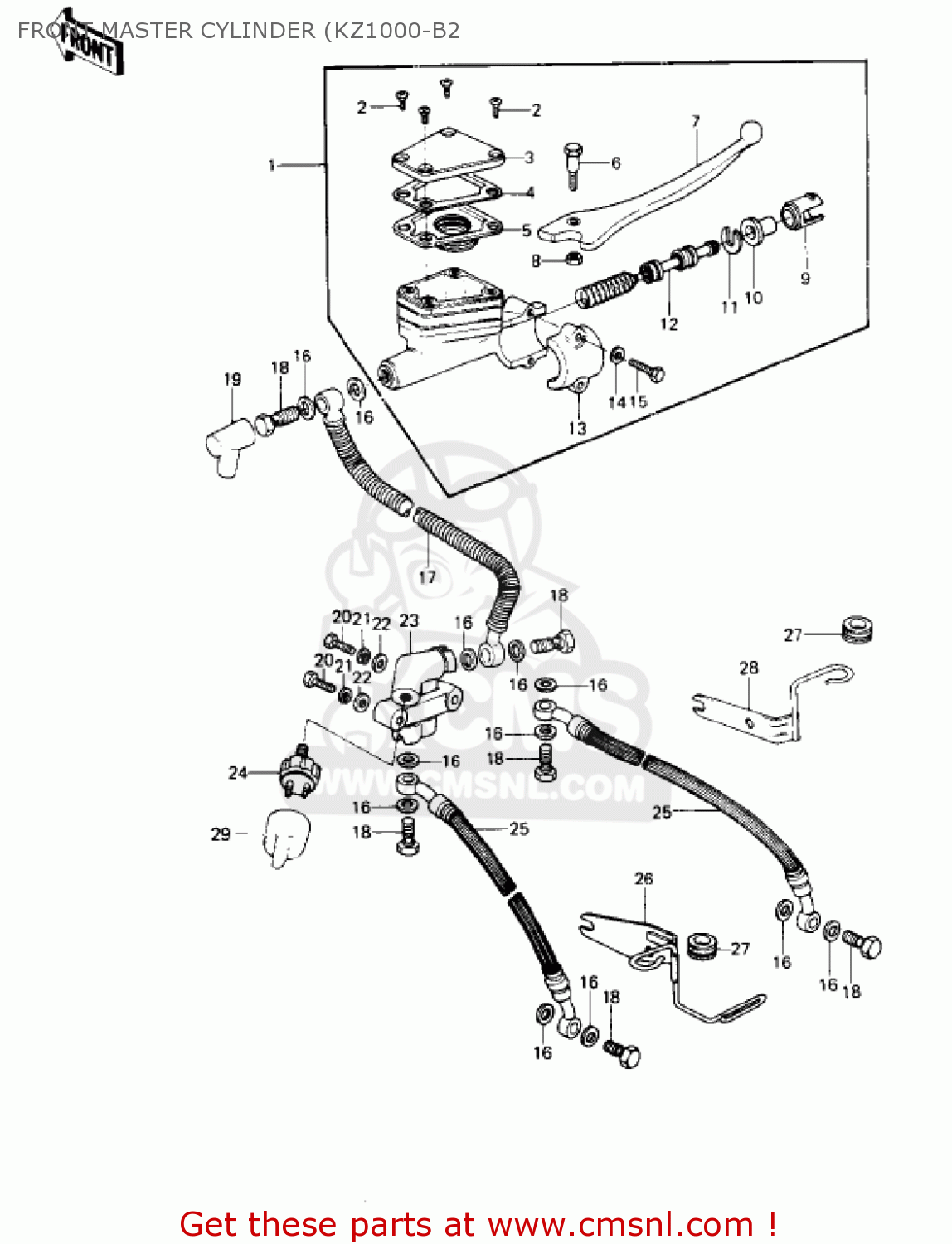 FRONT MASTER CYLINDER (KZ1000-B2 KZ1000B3 KZ1000 LTD 1979 USA CANADA