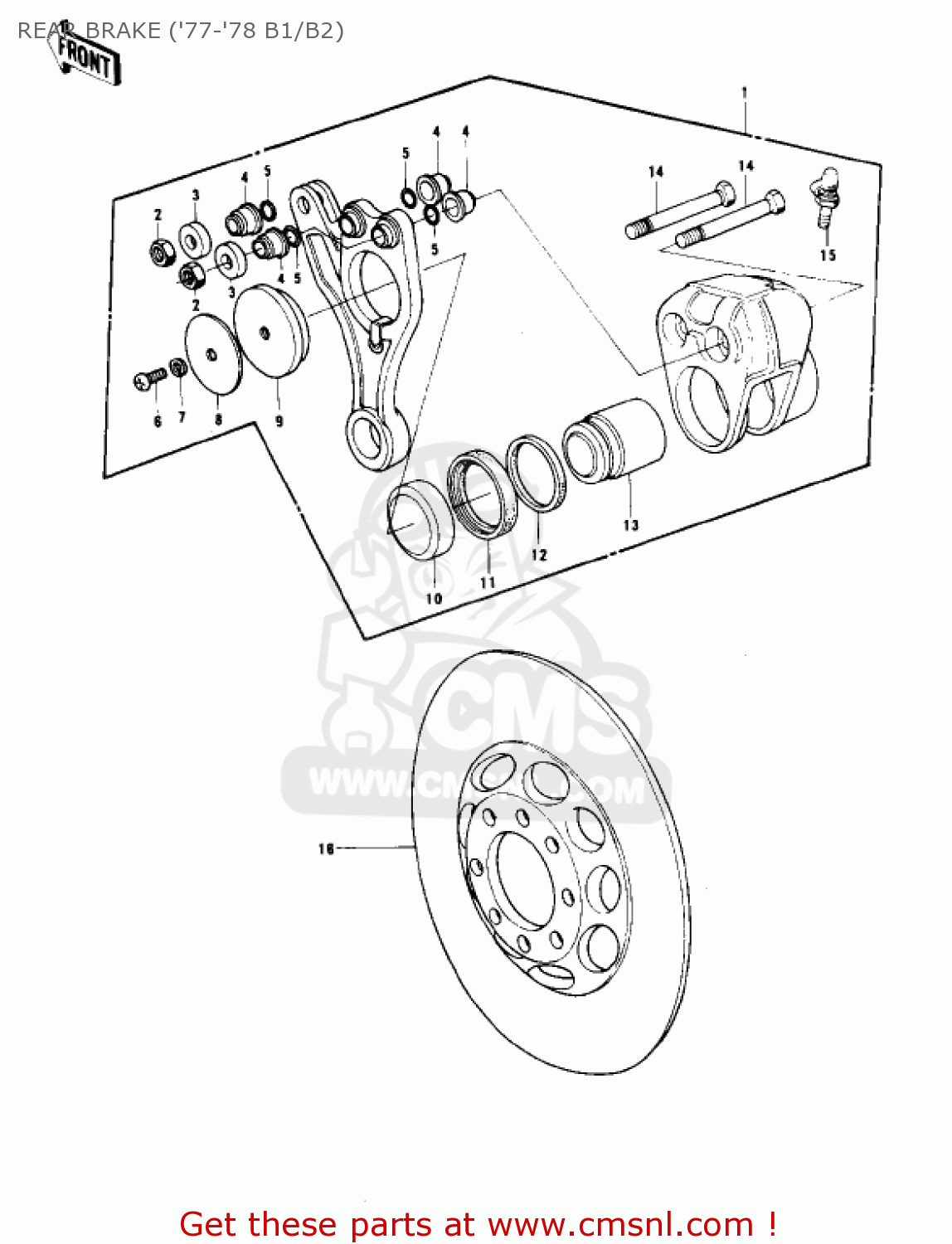 REAR BRAKE ('77-'78 B1/B2) KZ1000B3 KZ1000 LTD 1979 USA CANADA