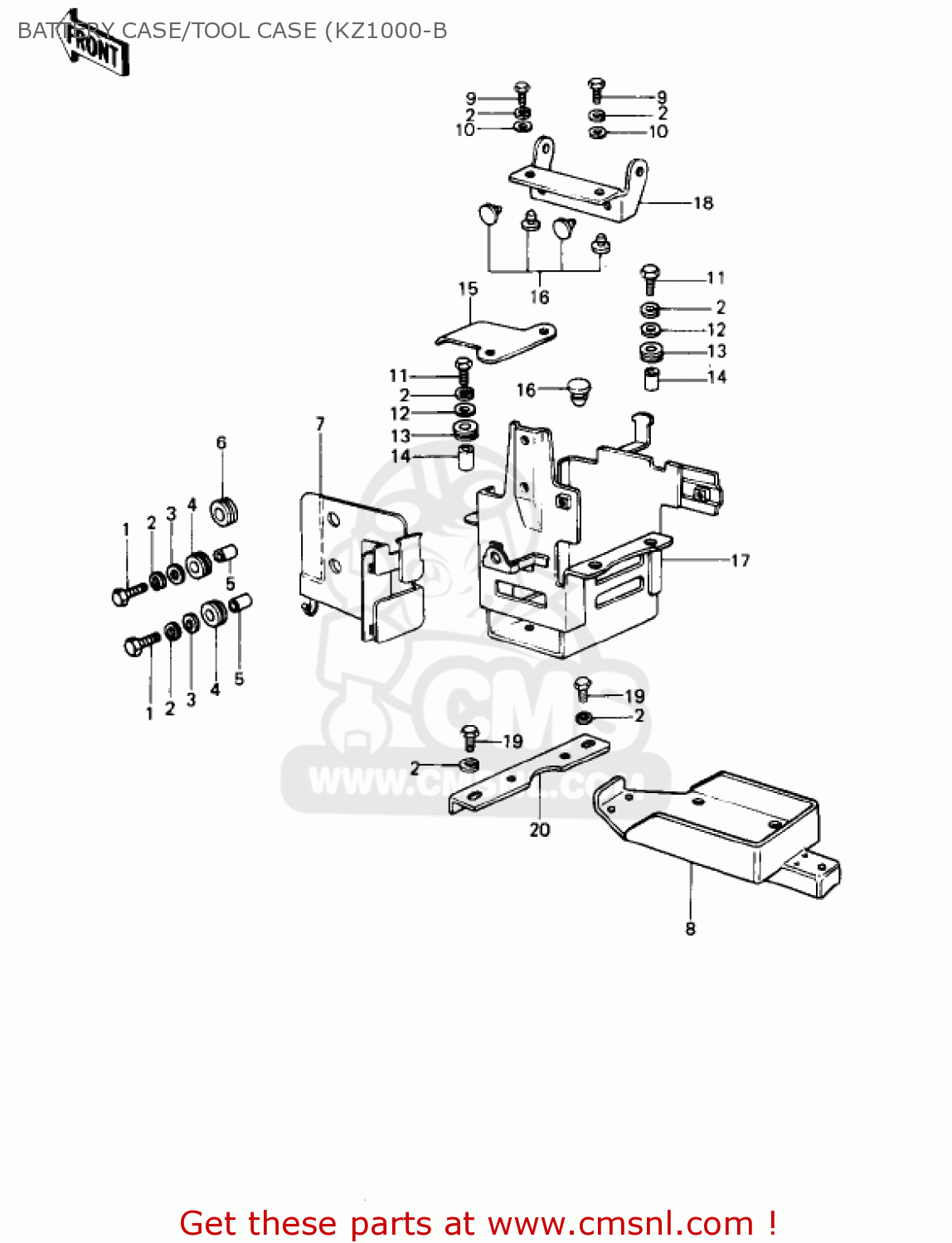 BATTERY CASE/TOOL CASE (KZ1000-B KZ1000B3 KZ1000 LTD 1979 USA CANADA
