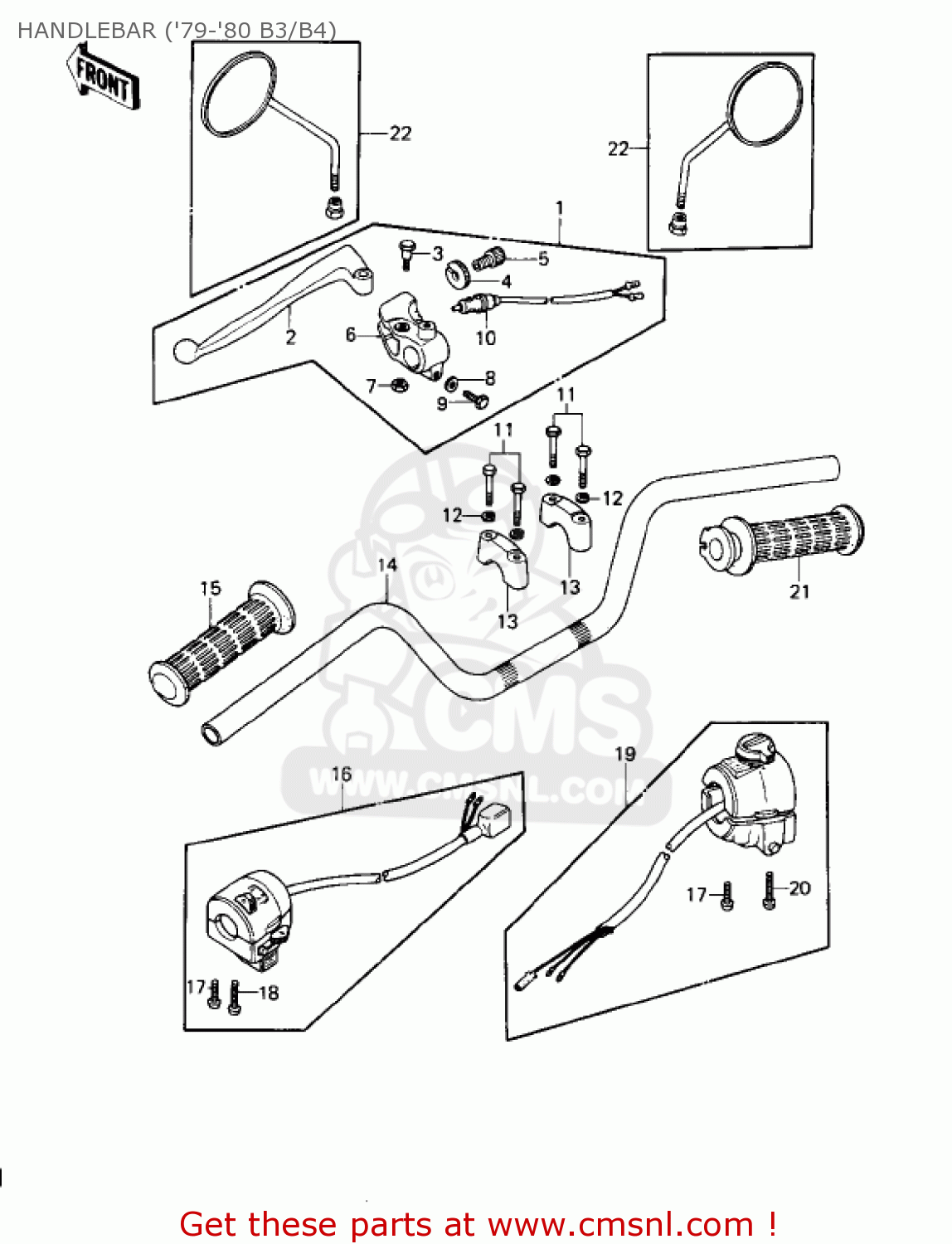 HANDLEBAR ('79-'80 B3/B4) KZ1000B3 KZ1000 LTD 1979 USA CANADA