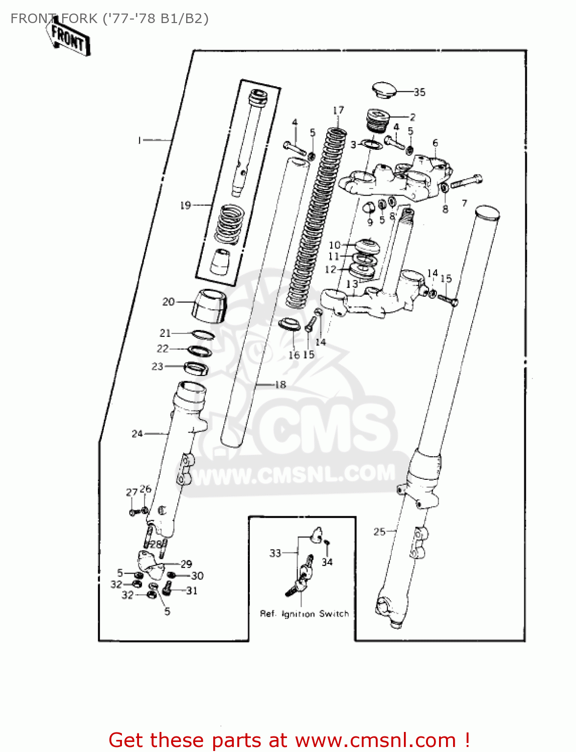 FRONT FORK ('77-'78 B1/B2) KZ1000B3 KZ1000 LTD 1979 USA CANADA