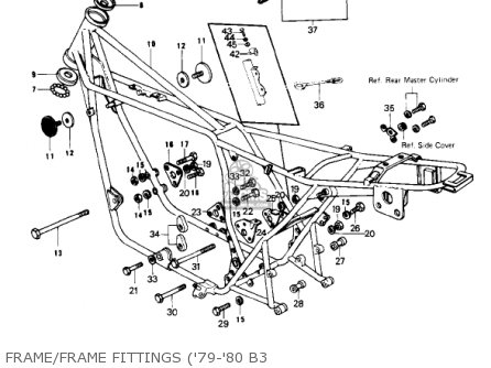 FRAME/FRAME FITTINGS ('79-'80 B3 - KZ1000B3 KZ1000 LTD 1979 USA CANADA