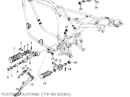 FOOTRESTS/STAND ('79-'80 B3/B4) - KZ1000B3 KZ1000 LTD 1979 USA CANADA